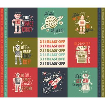 321 Blast Off - Space Square Panel Multi (36" x 44")
