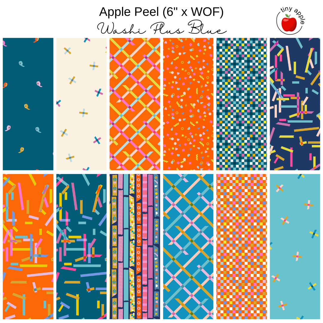 6" Apple Peel (12) Washi Plus - Blue