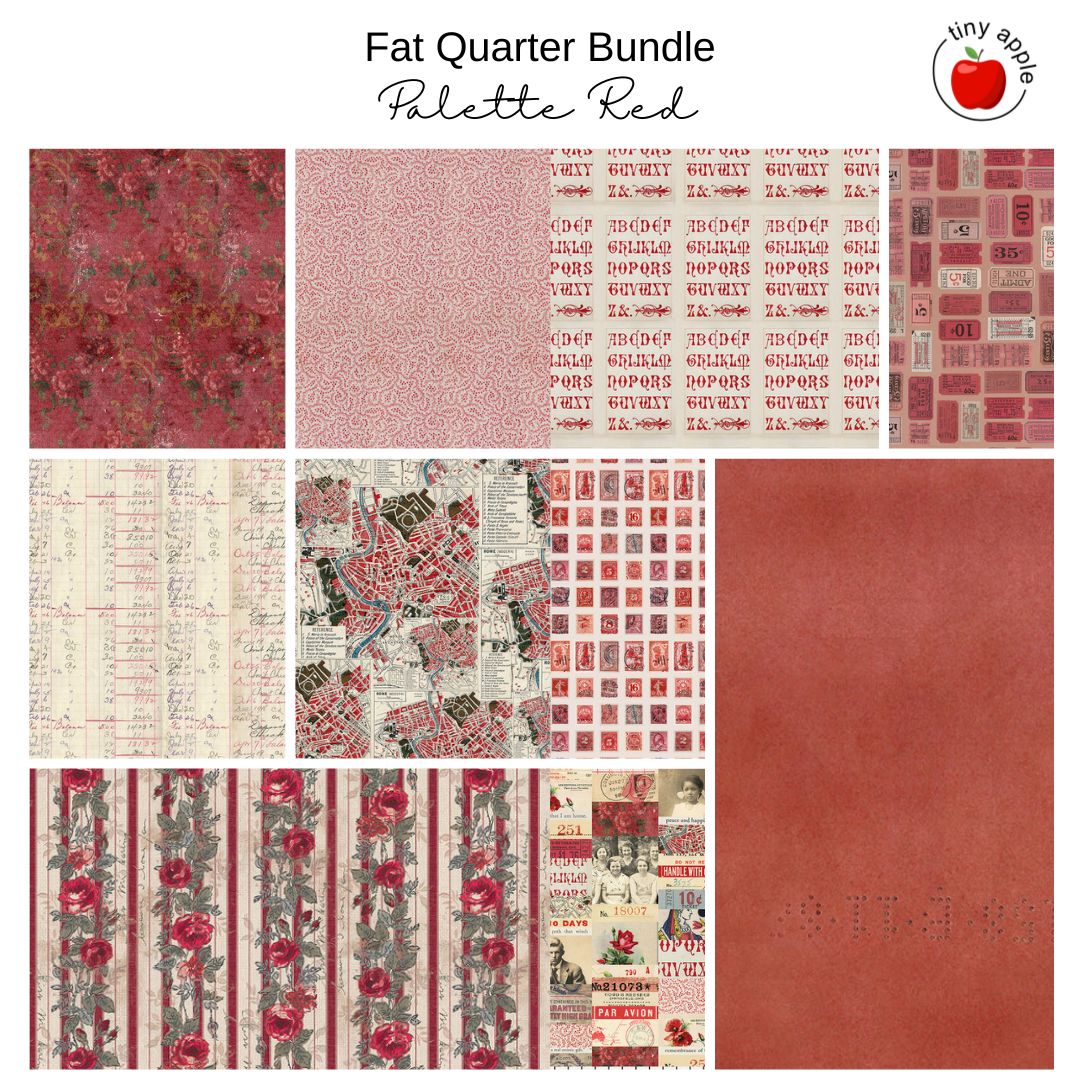 Fat Quarter Bundle (10) - Palette Red by Tim Holtz
