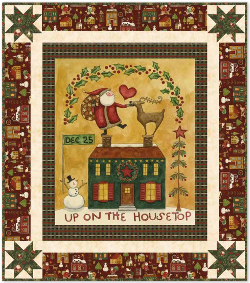 Kit:  Santa Stop Here | Up on the Housetop  51" x 58"
