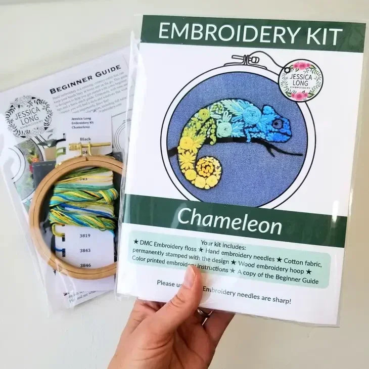 Chameleon Embroidery Kit