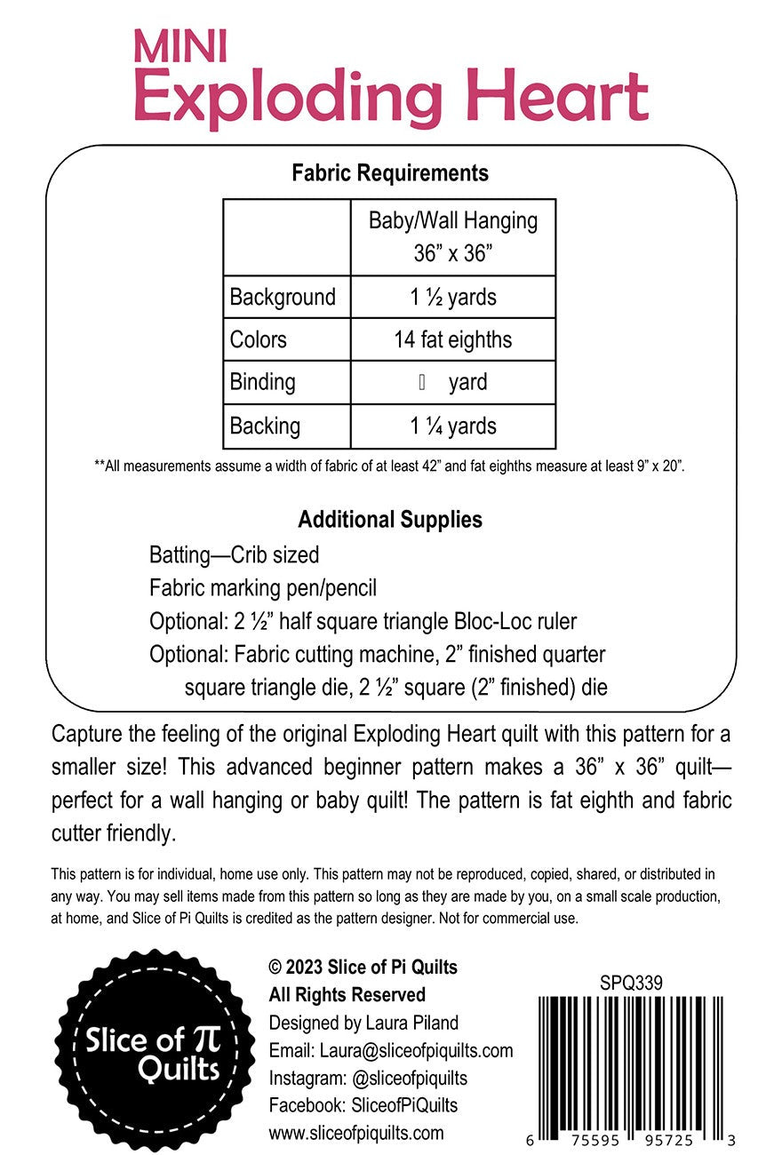 Pattern: Mini Exploding Heart