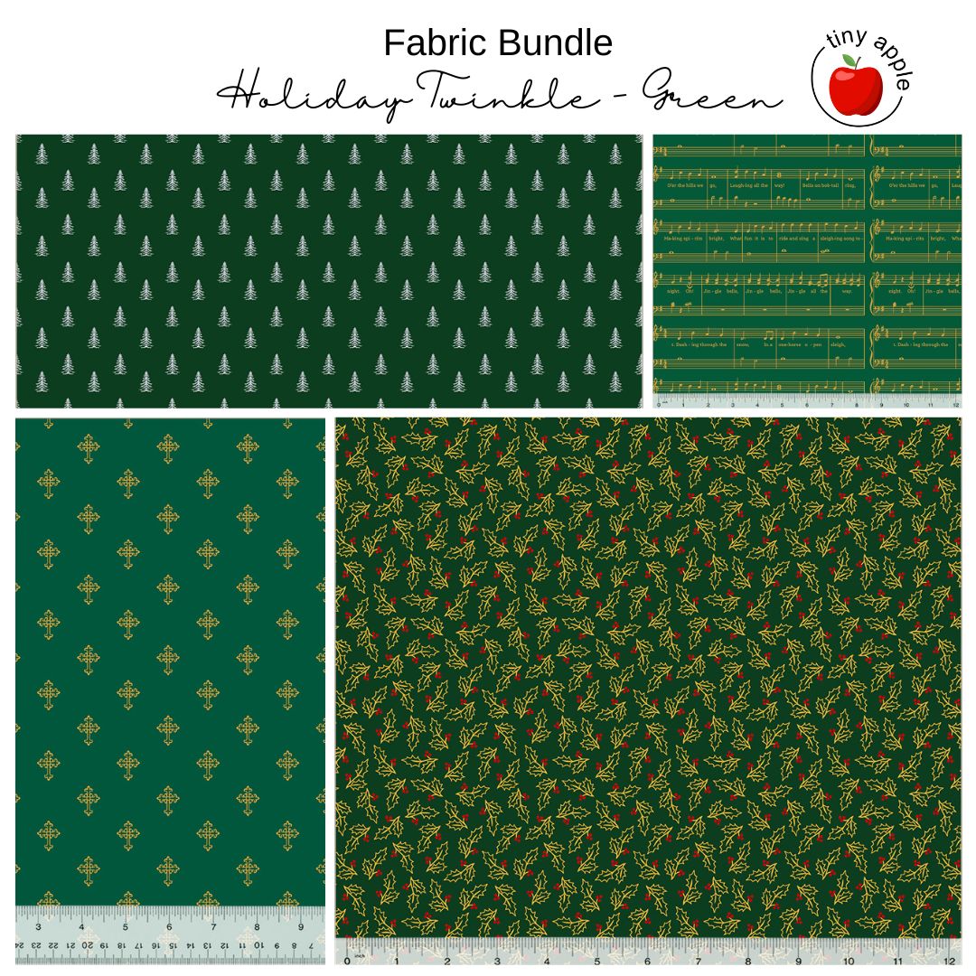 Fat Quarter Bundle (4) Twinkle Green