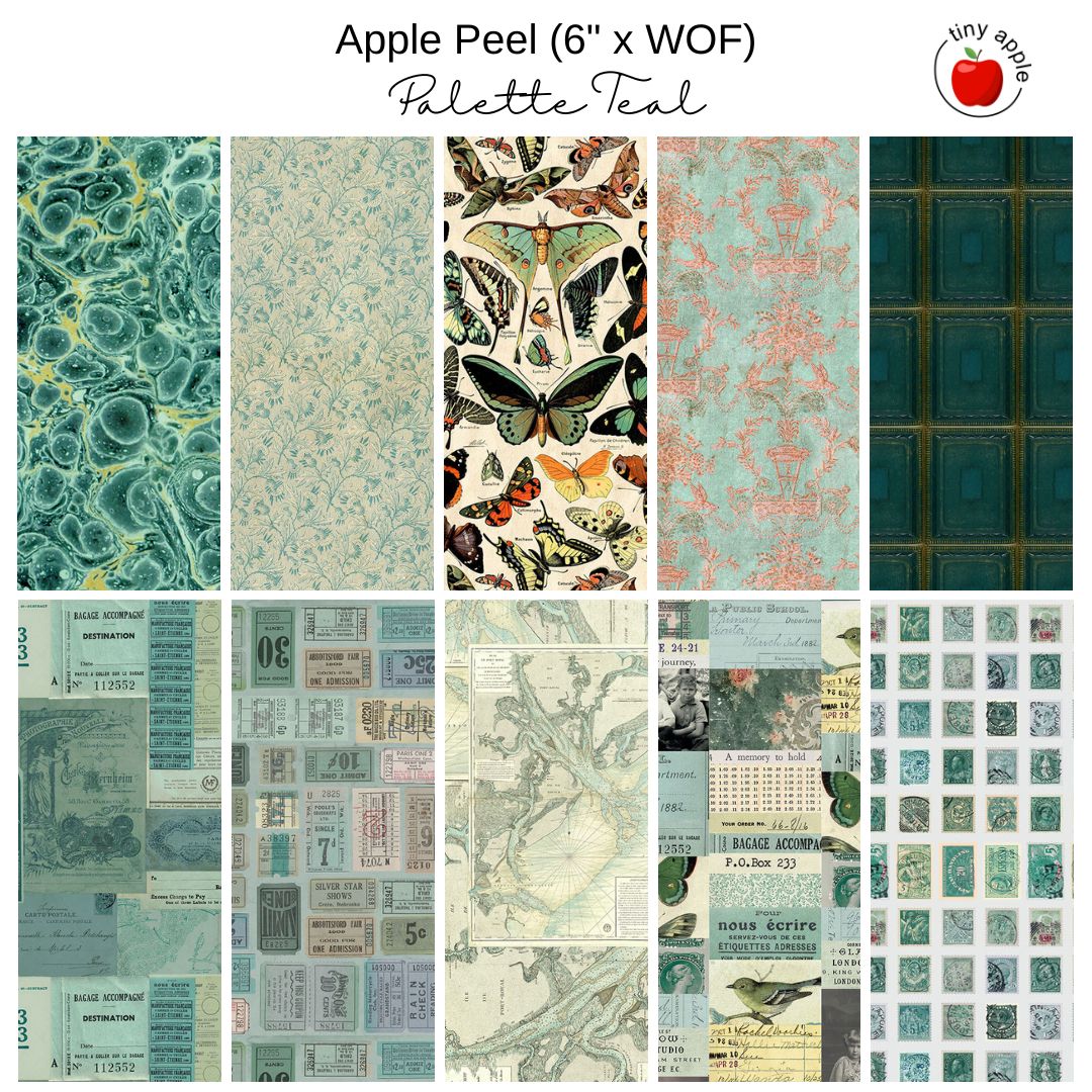6" Apple Peels (10) - Palette Teal by Tim Holtz
