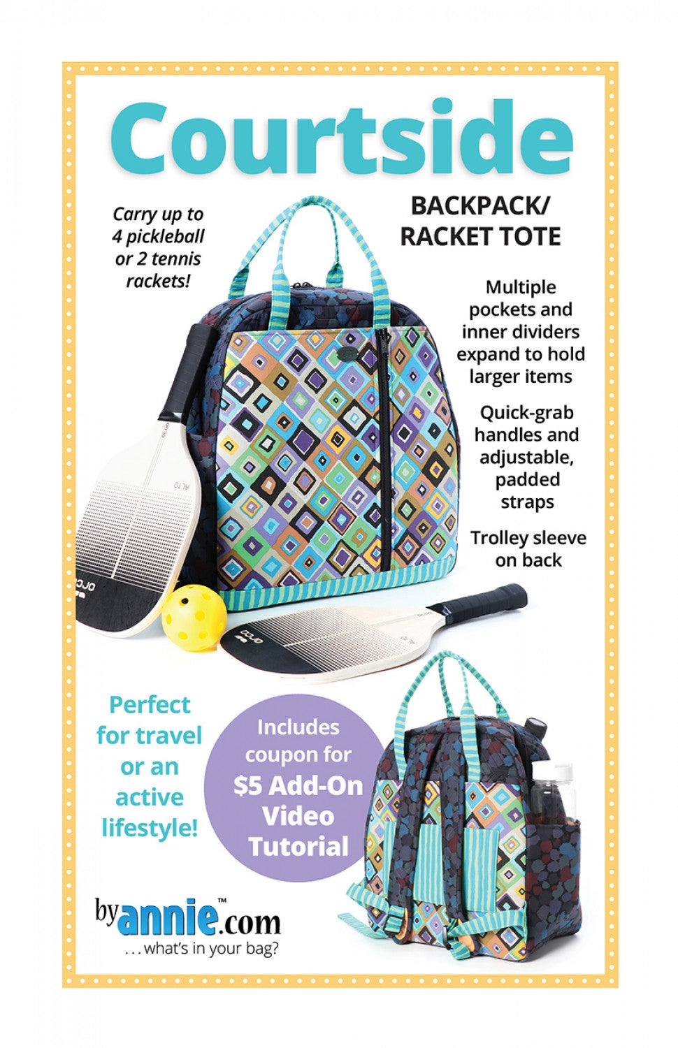 Pattern: byAnnie Courtside Backpack / Racket Tote