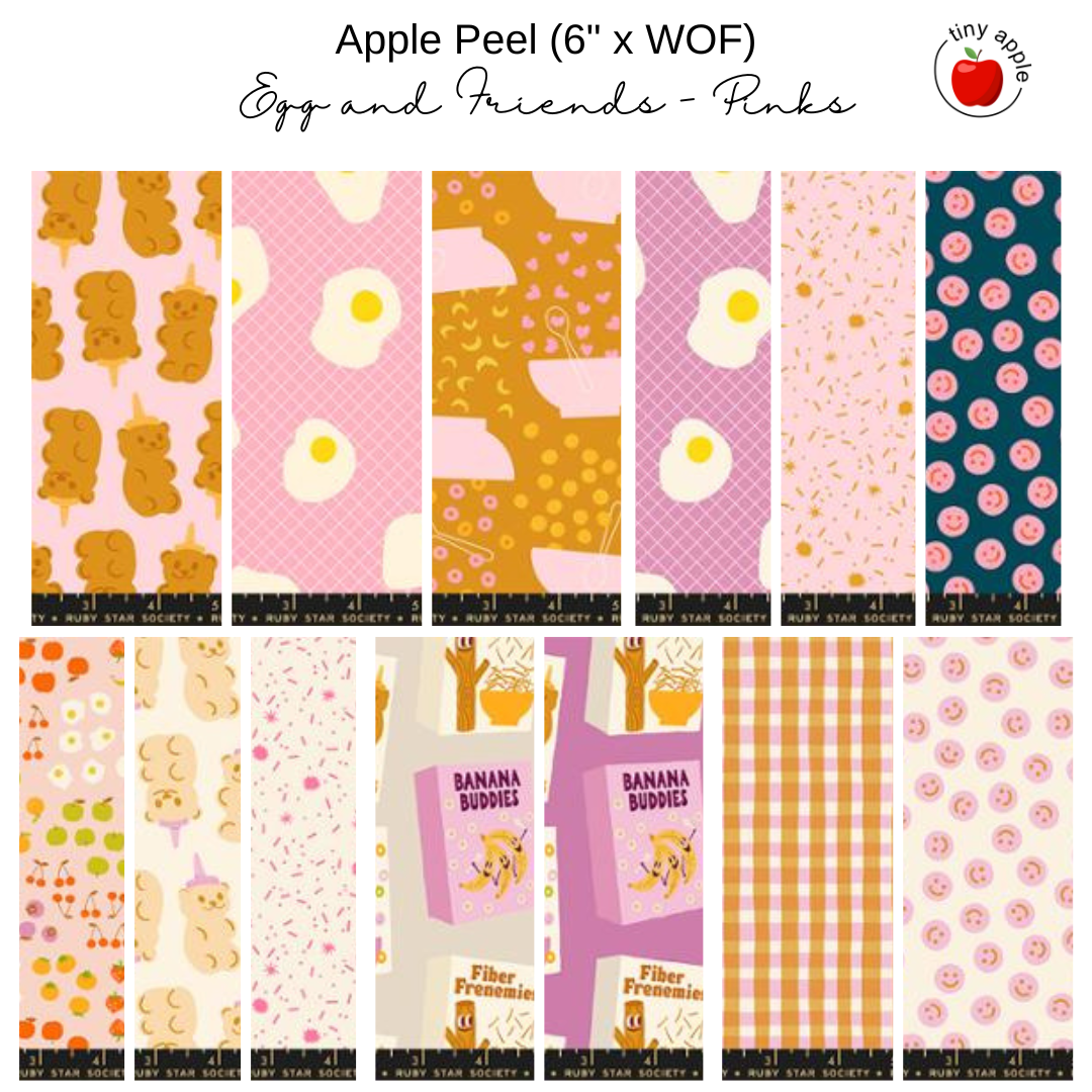 6" Apple Peels (13) - Egg and Friends - Pink