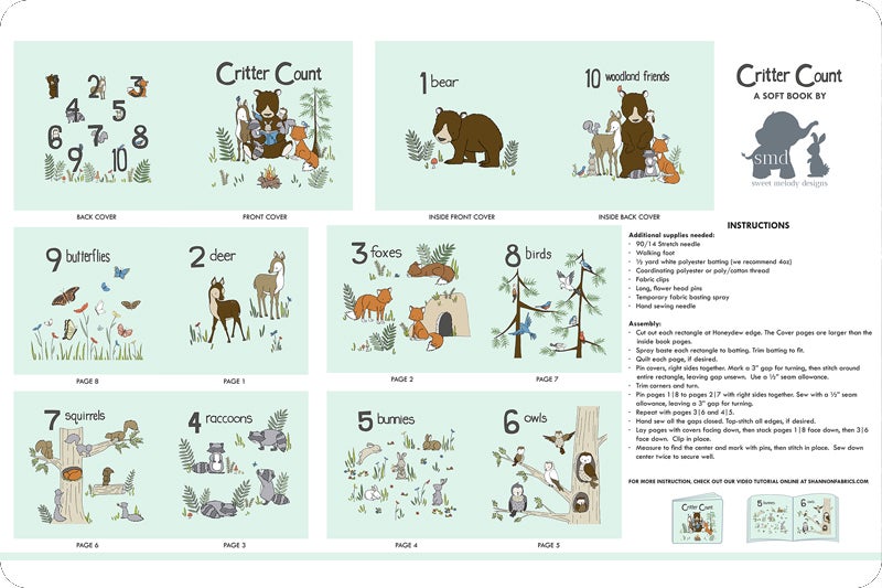 Shannon Cuddle Critter Count Digital Panel - Honeydew