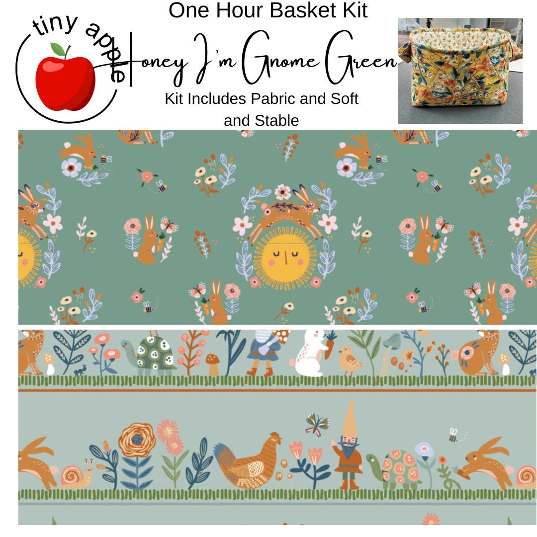 Kit:  One Hour Basket - Honey I'm Gnome- Green