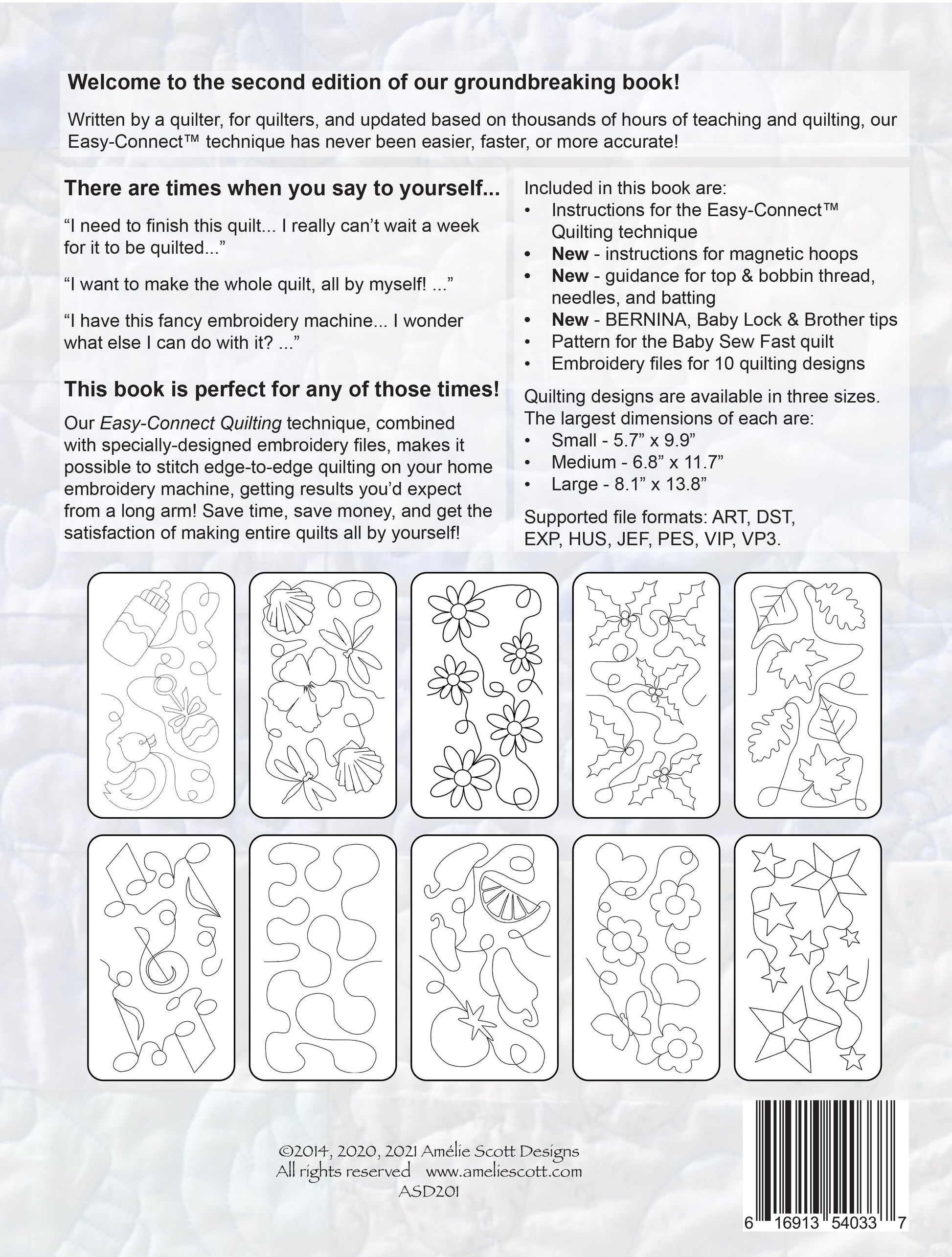 Edge-to-Edge Quilting on your Embroidery Machine 2nd Edition