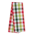Dunroven House Red & Lime Green Check Tea Towel