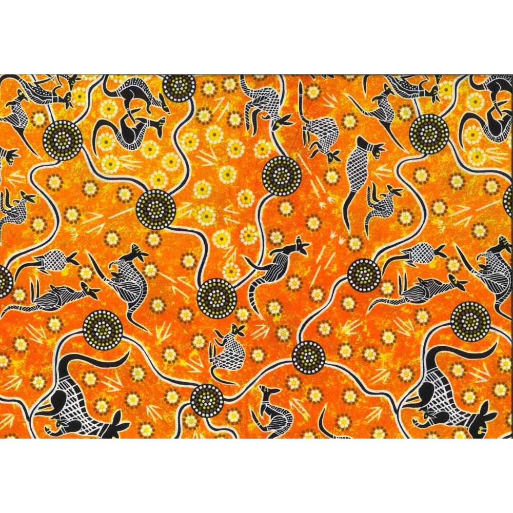 M&S Textiles - Kangaroo Dreaming: Orange