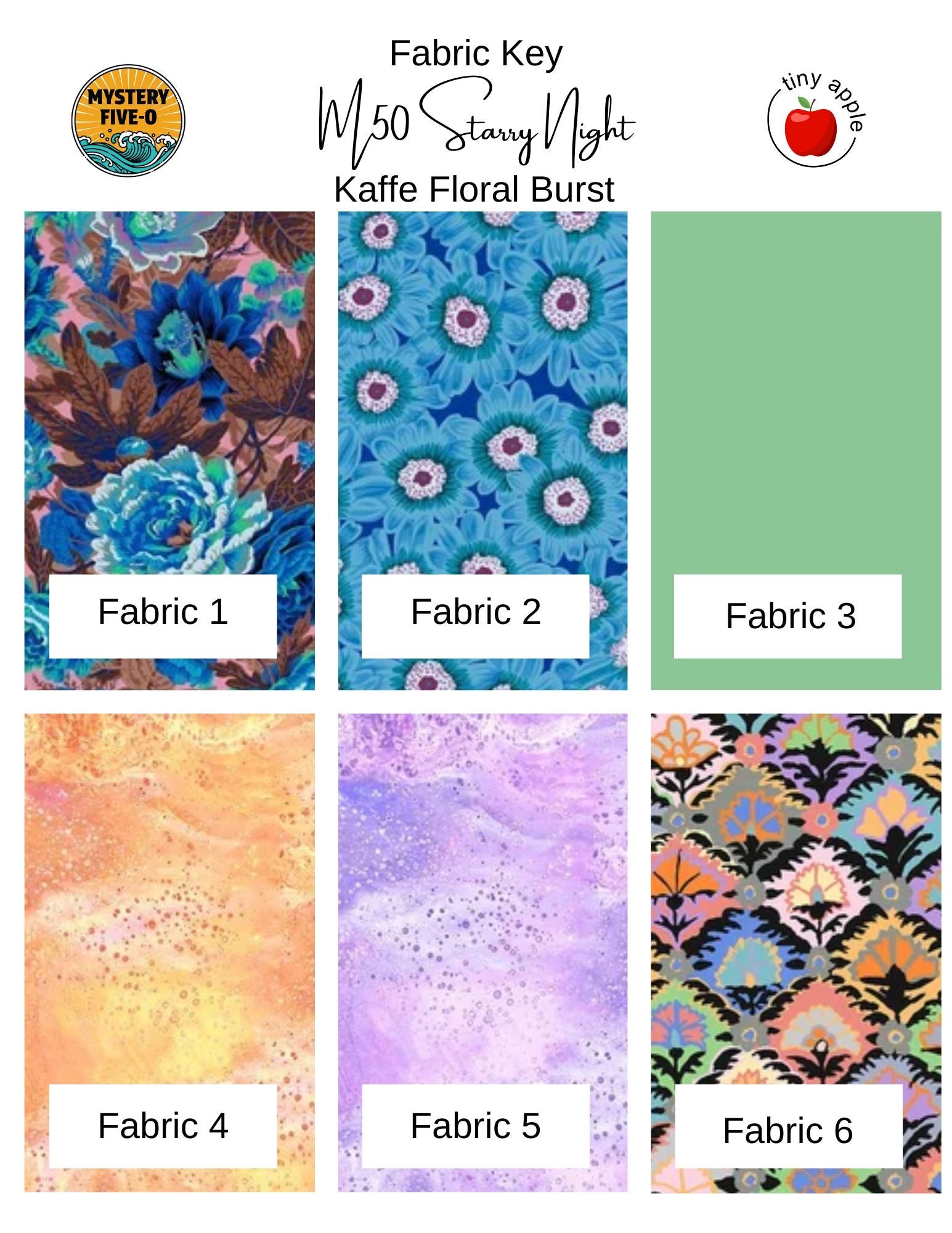 Fat Quarter Bundle (6) M50 | Kaffe Floral Burst