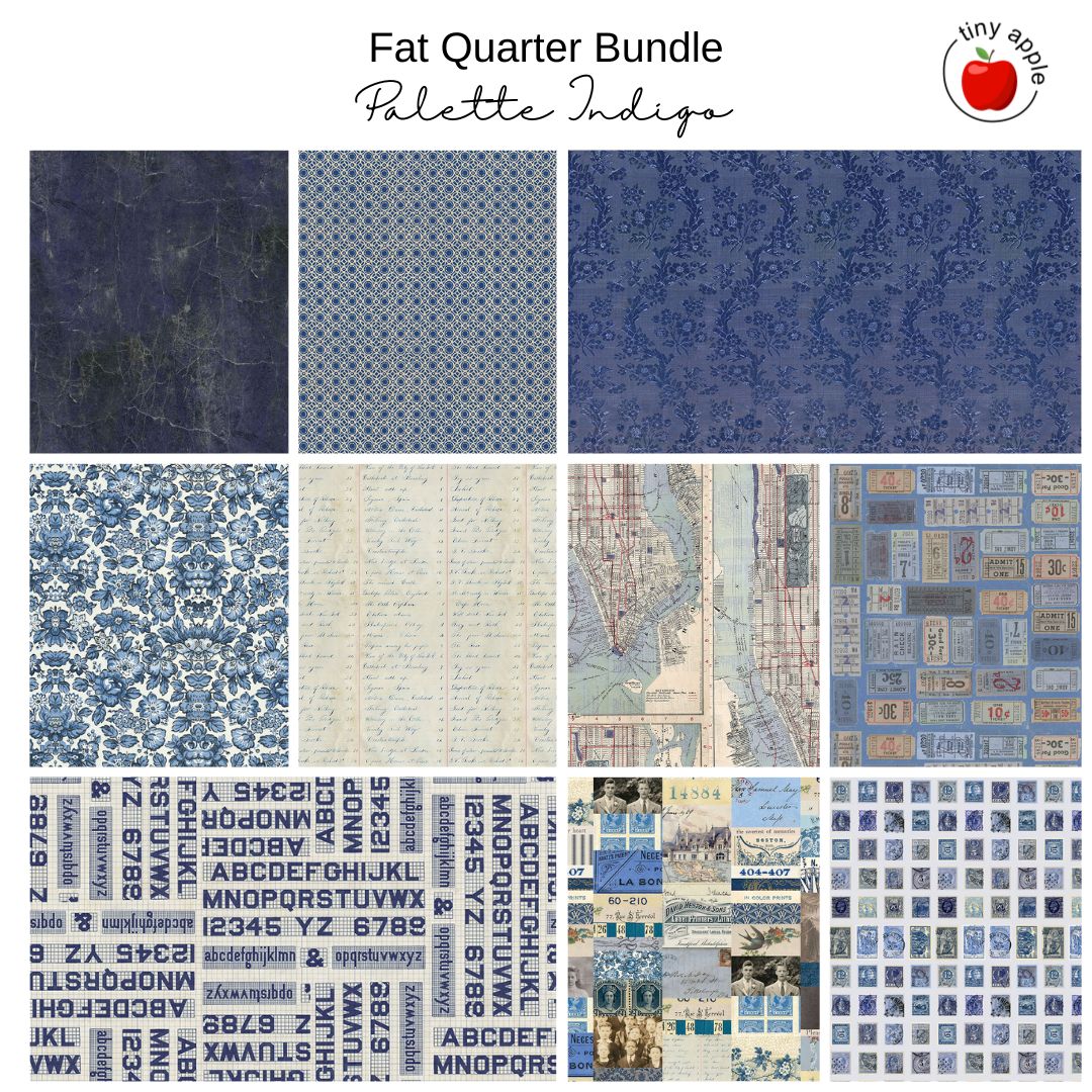 Fat Quarter Bundle (10) - Palette Indigo by Tim Holtz