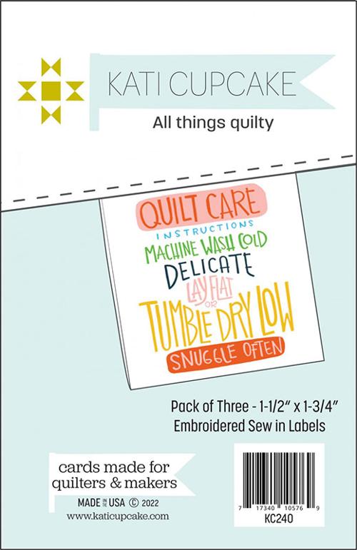 Quilt Label - Kati Cupcake Quilt Care Label