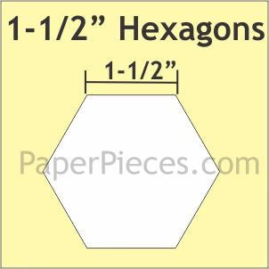 Paper Pieces: Hexagon 1 1/2 inch - Large Pack (300 pieces)