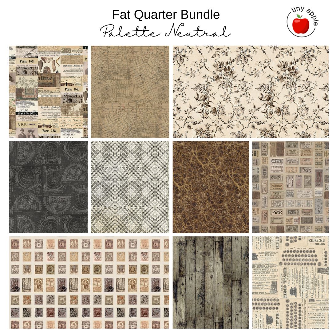 Fat Quarter Bundle (10) - Palette Neutral by Tim Holtz