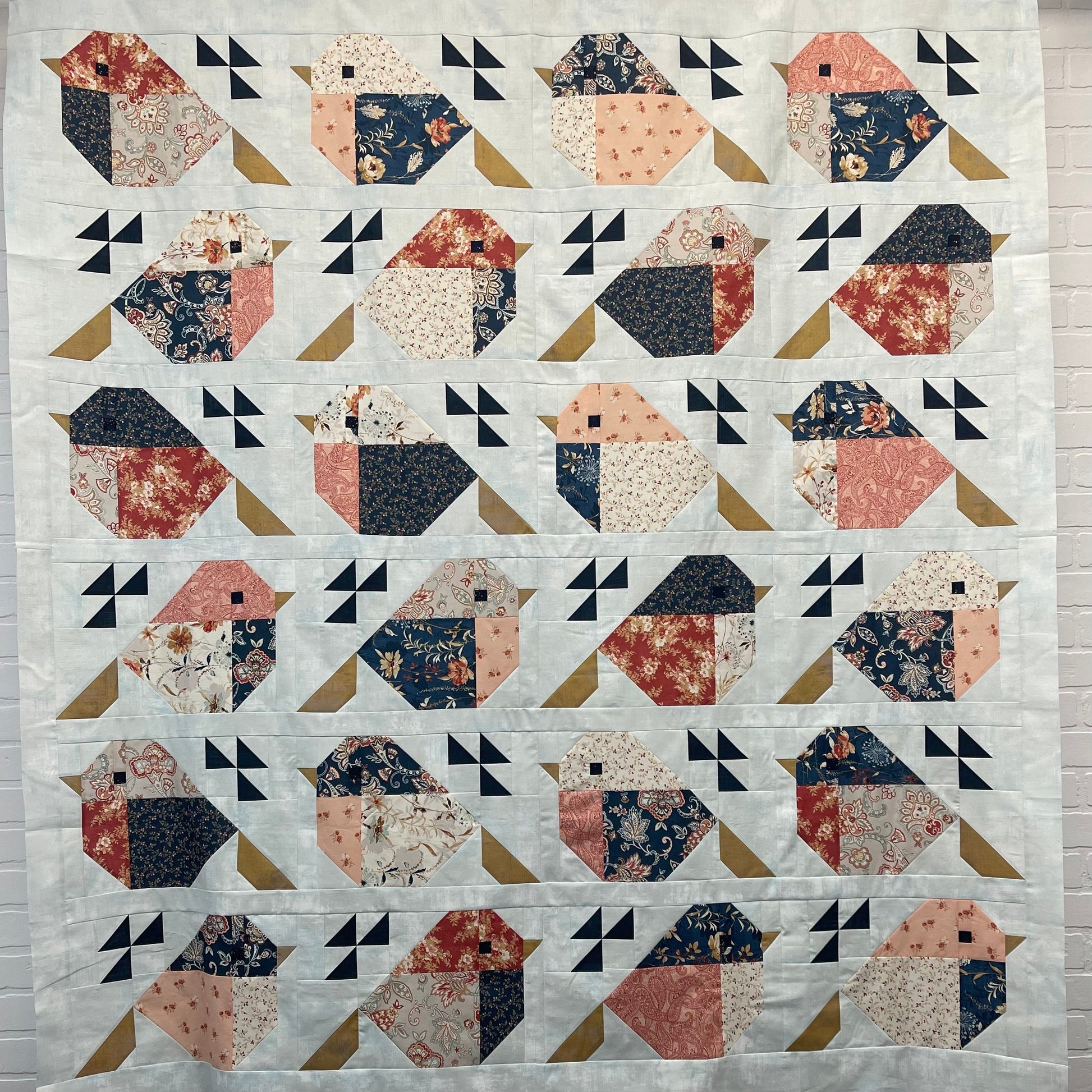 Kit: Sparrows in Sandalwood (65 1/2" x 71") Pattern Sold Separately