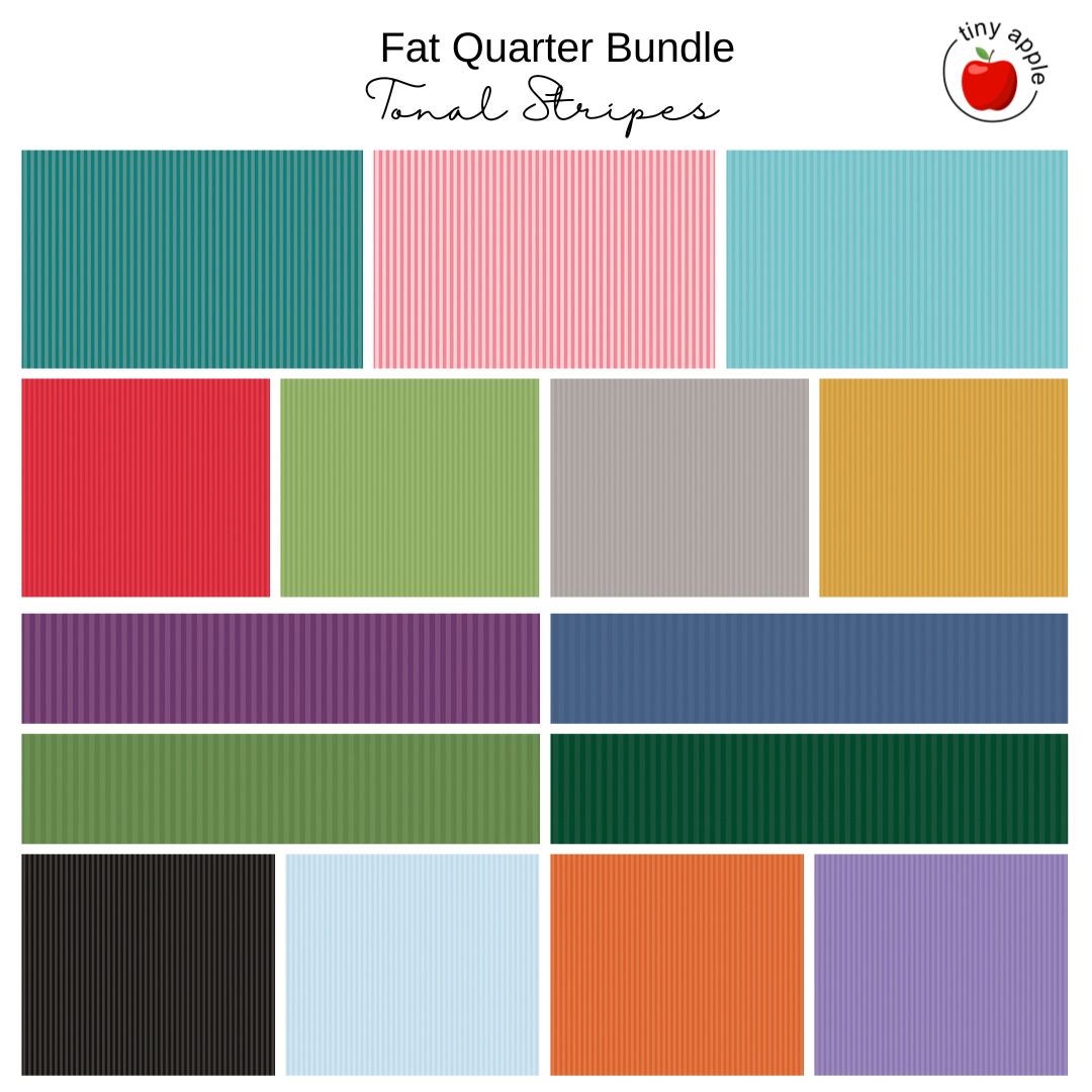 Fat Quarter Bundle (15) - Tonal Stripes