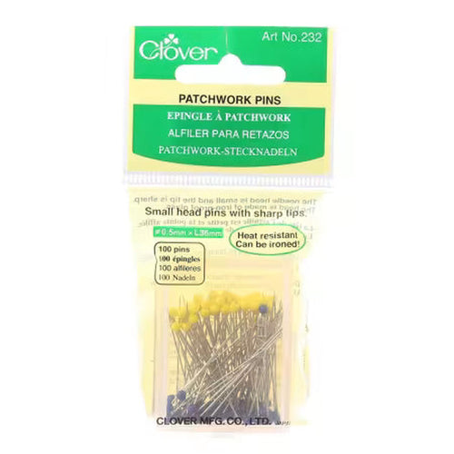 Clover Patchwork Glass Head Pins Size 23
