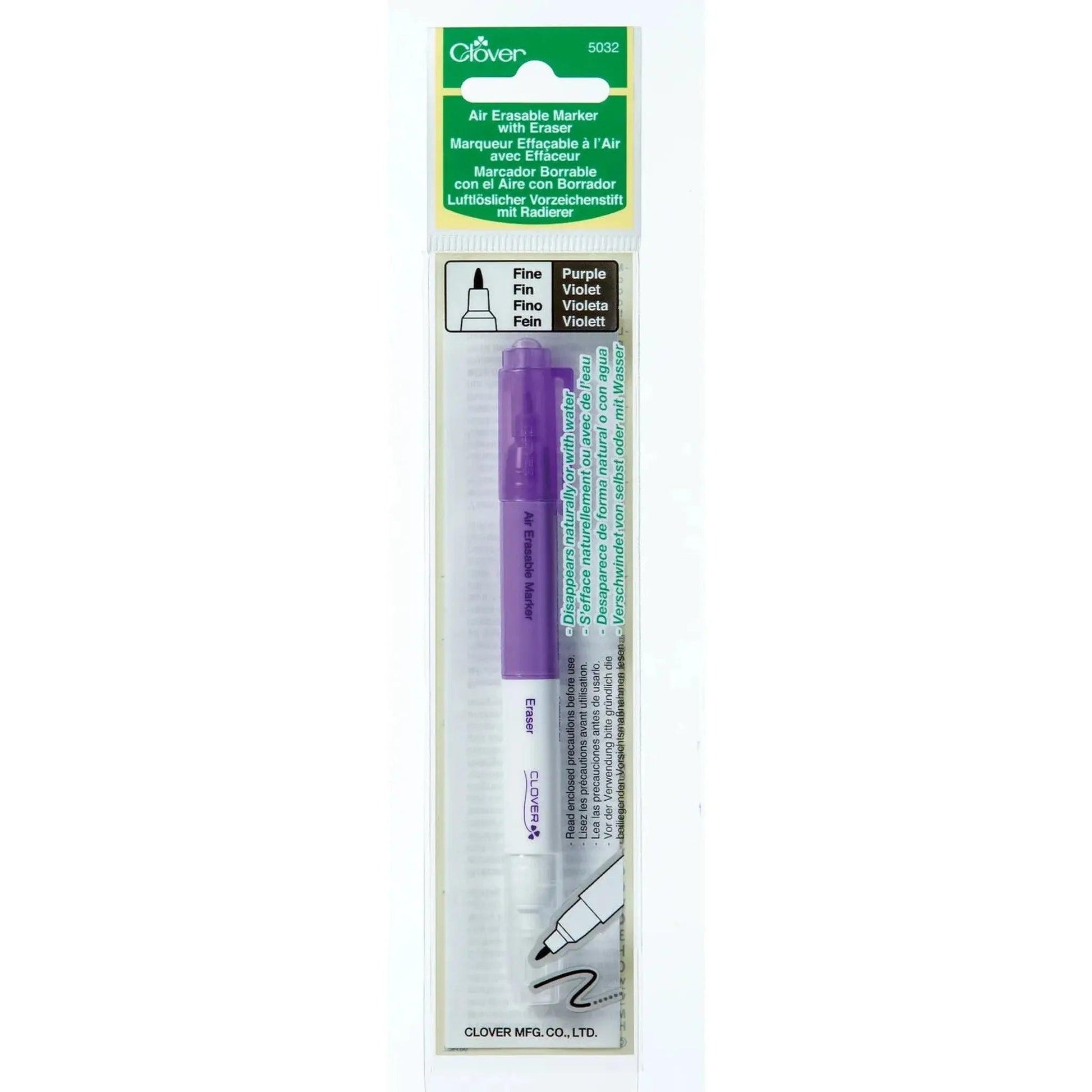 Clover Fine Tip Air Erasable Marker with Eraser