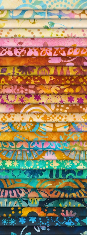 Retro Rainbow Batik Rollup - 2 1/2" Strip