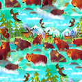 Animal Kingdom - Bathing Bears - Turquoise