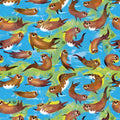 Animal Kingdom - Swimming Otters - Cyan