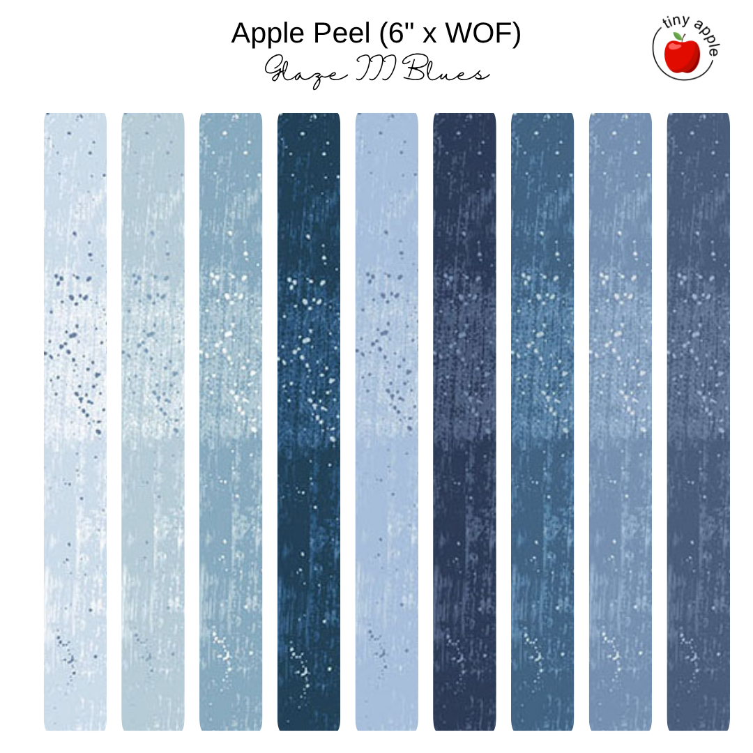 6" Apple Peels (9) - Glaze III Blue