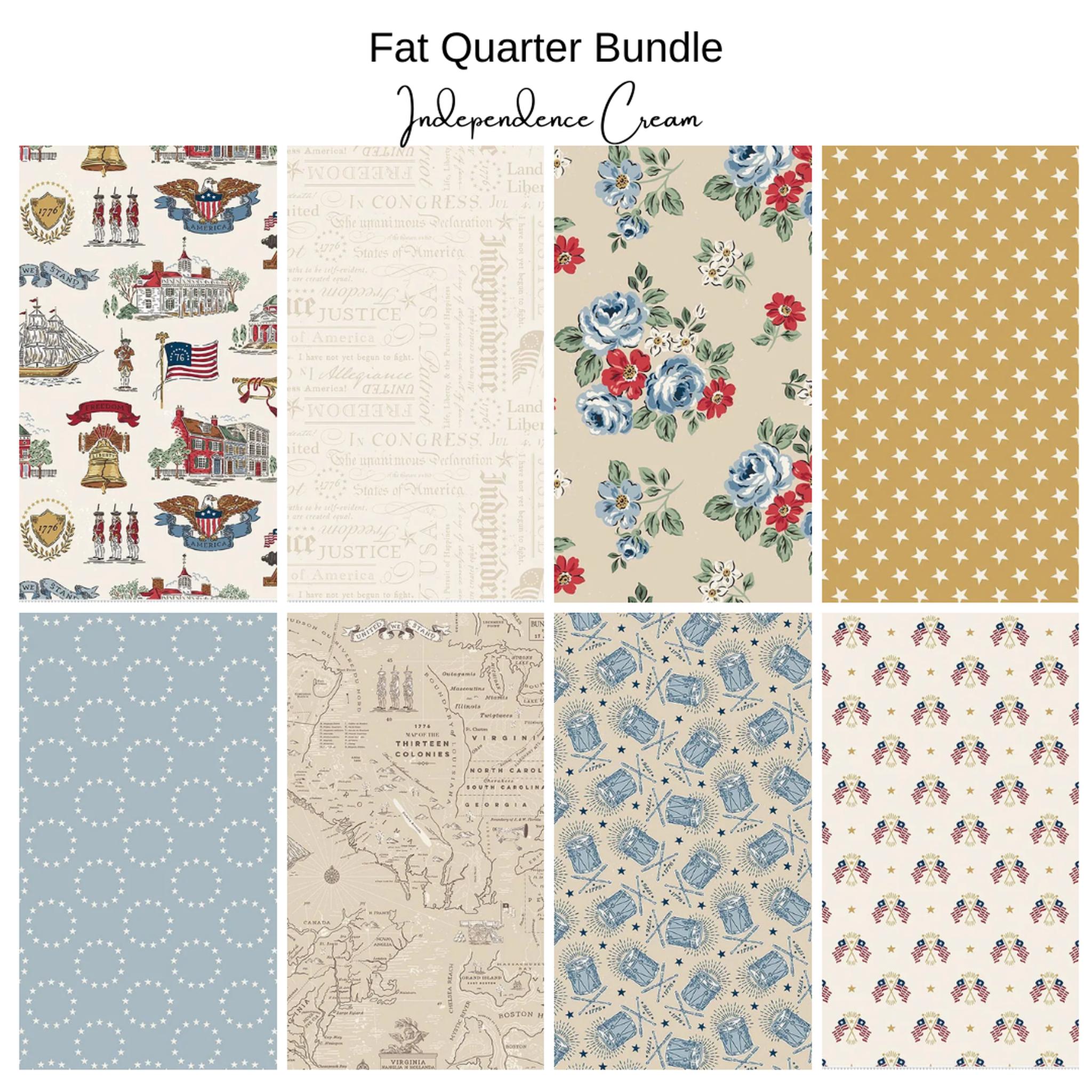 Fat Quarter Bundle (8) Independence Cream