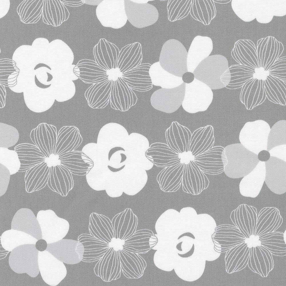 Canvas Prints by Sevenberry - Striped Flowers: Gray