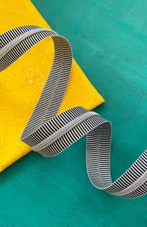 Zipper - Black Stripe Tape with Nickel Teeth #5