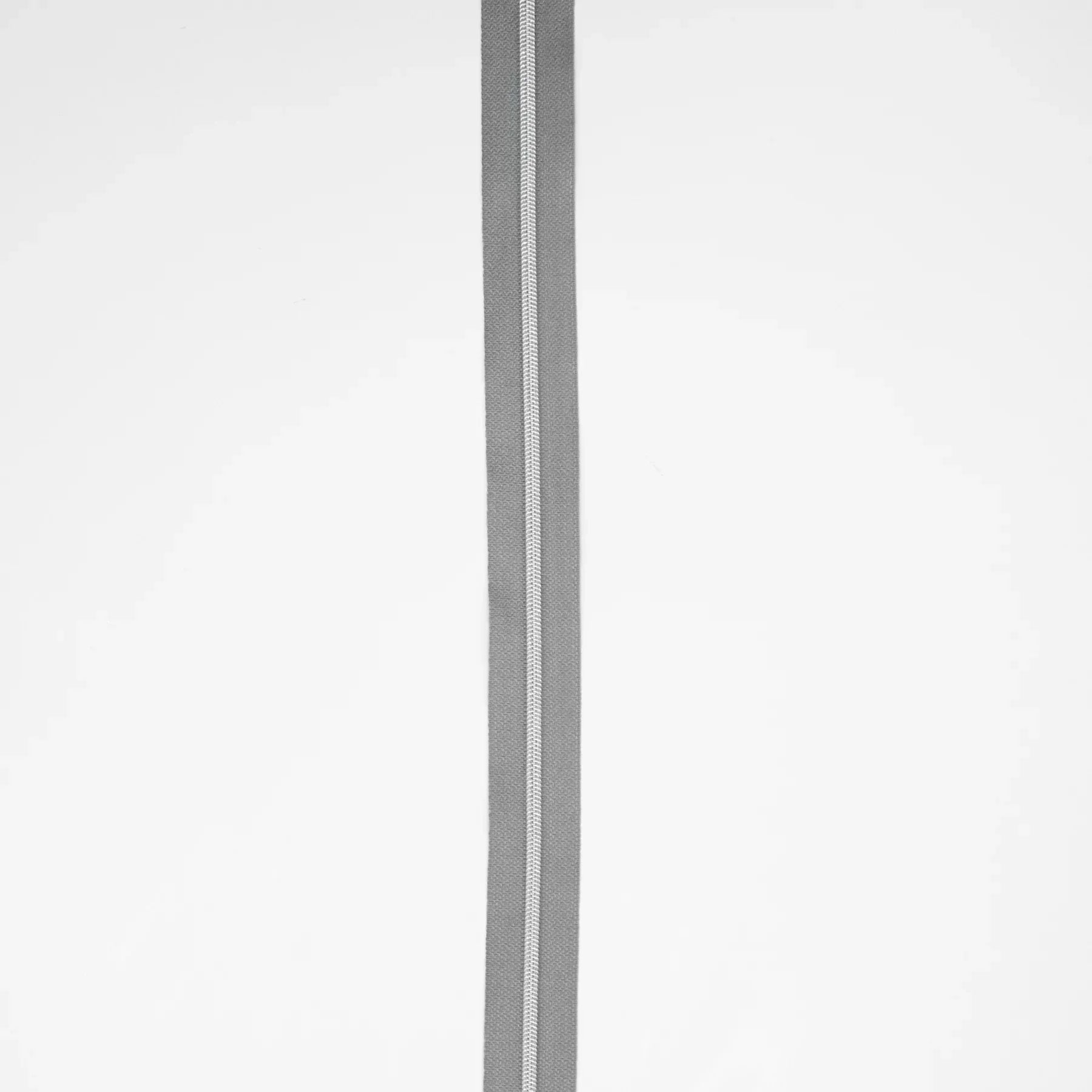 Grey Nylon Coil Zipper #3 - Nickel Finish