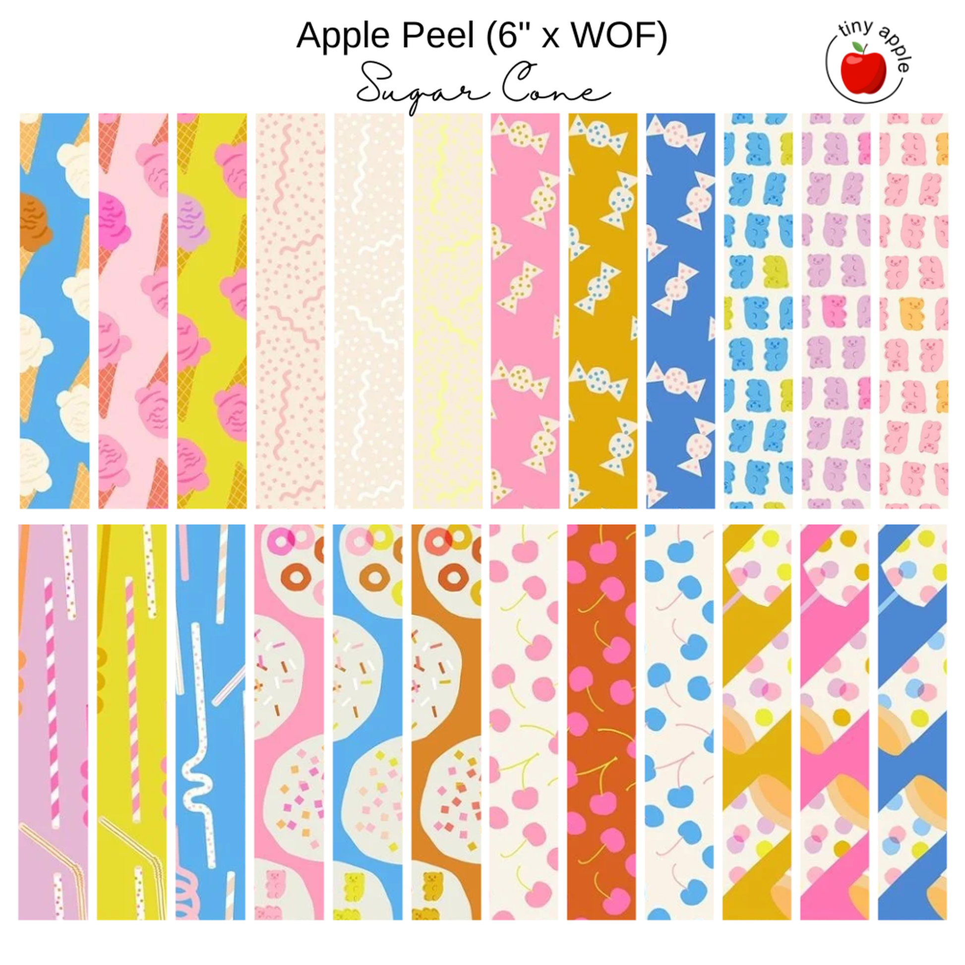 6" Apple Peel (24) - Sugar Cone
