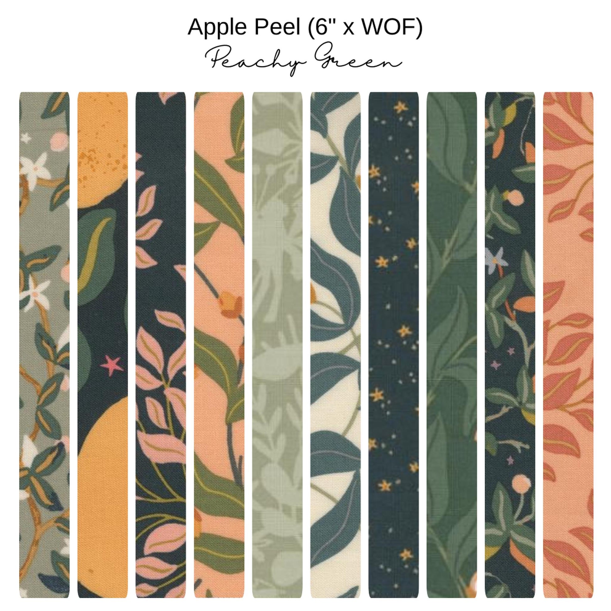 6" Apple Peels (10) - Peachy - Green