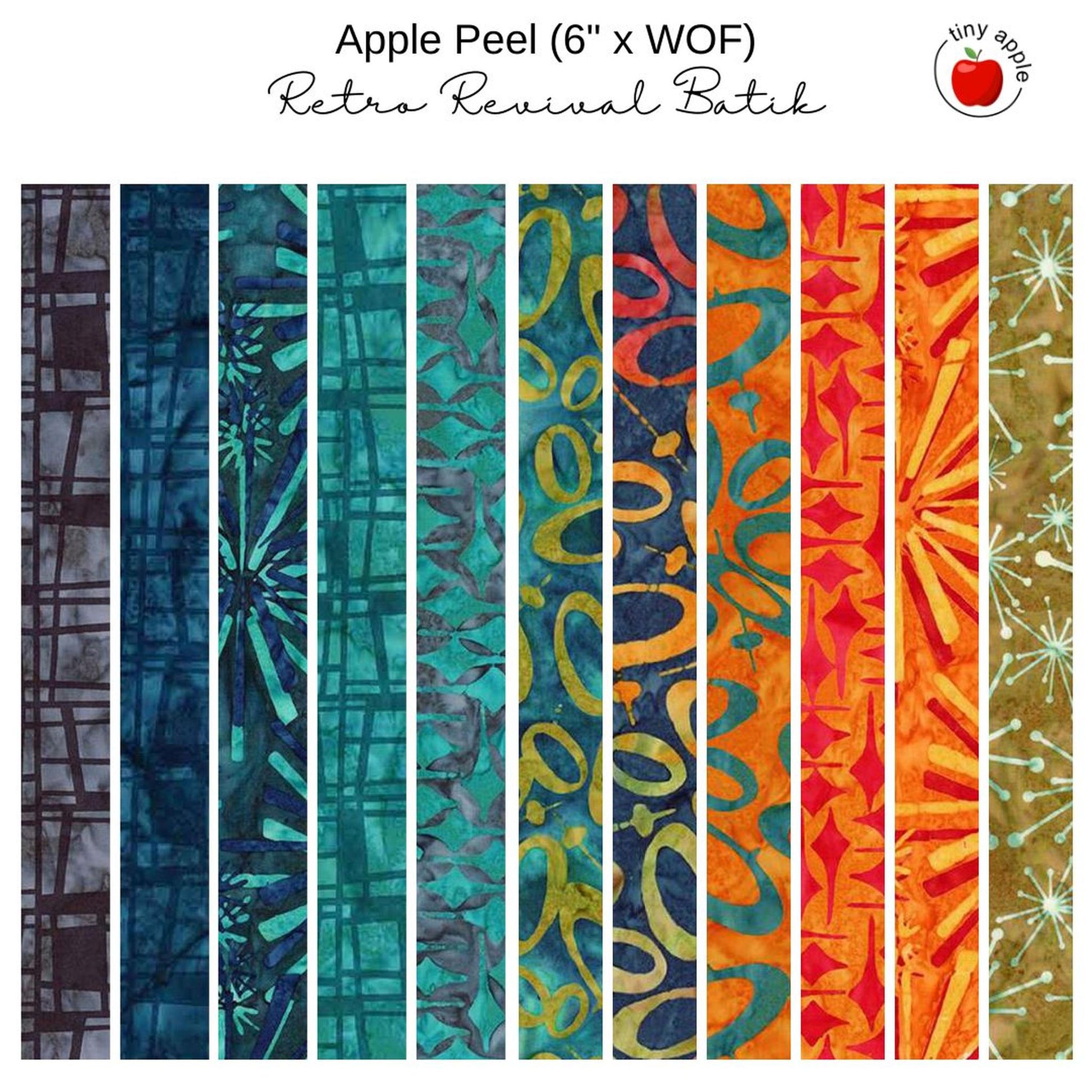 6" Apple Peels (11) - Retro Revival Batiks