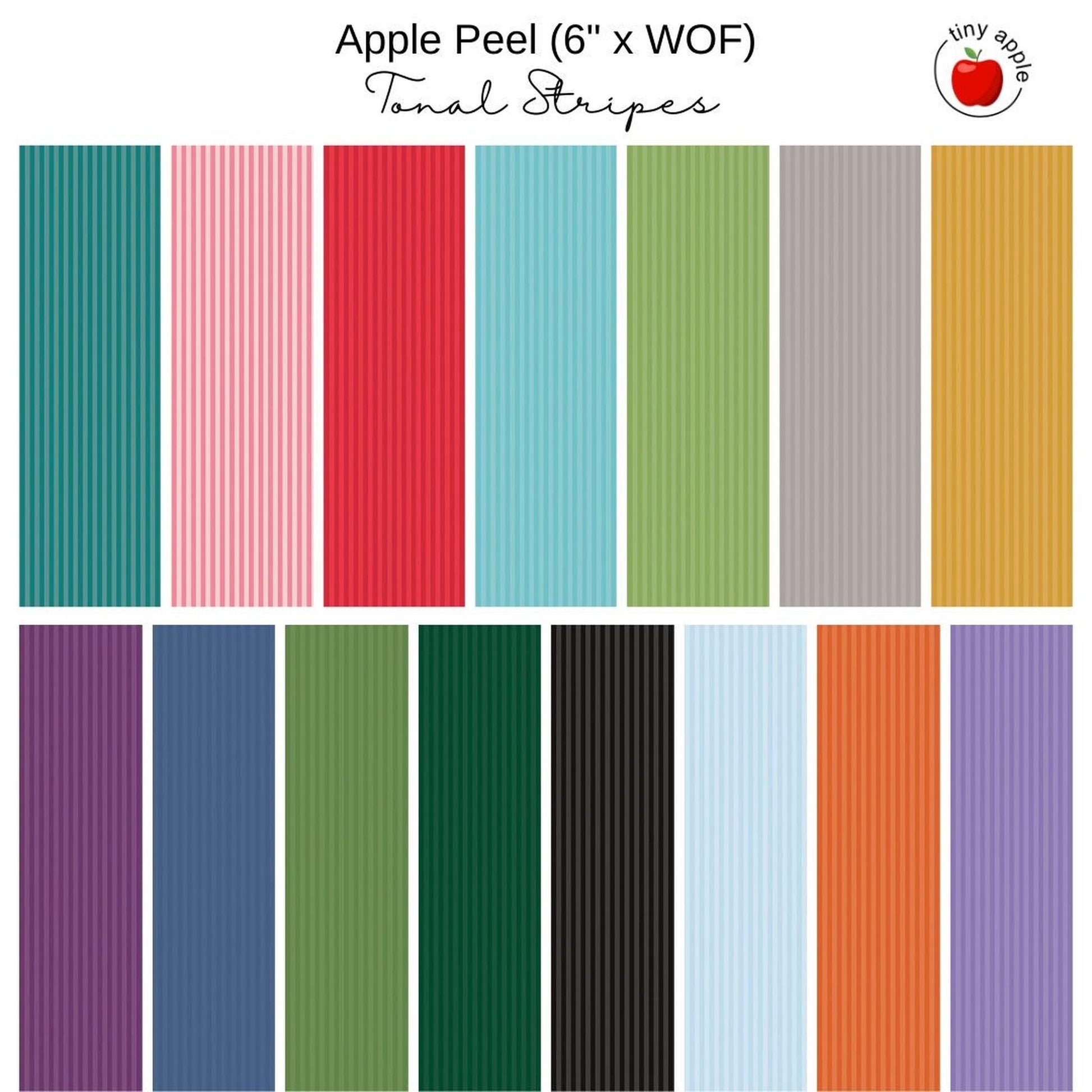 6" Apple Peels (15) Tonal Stripes