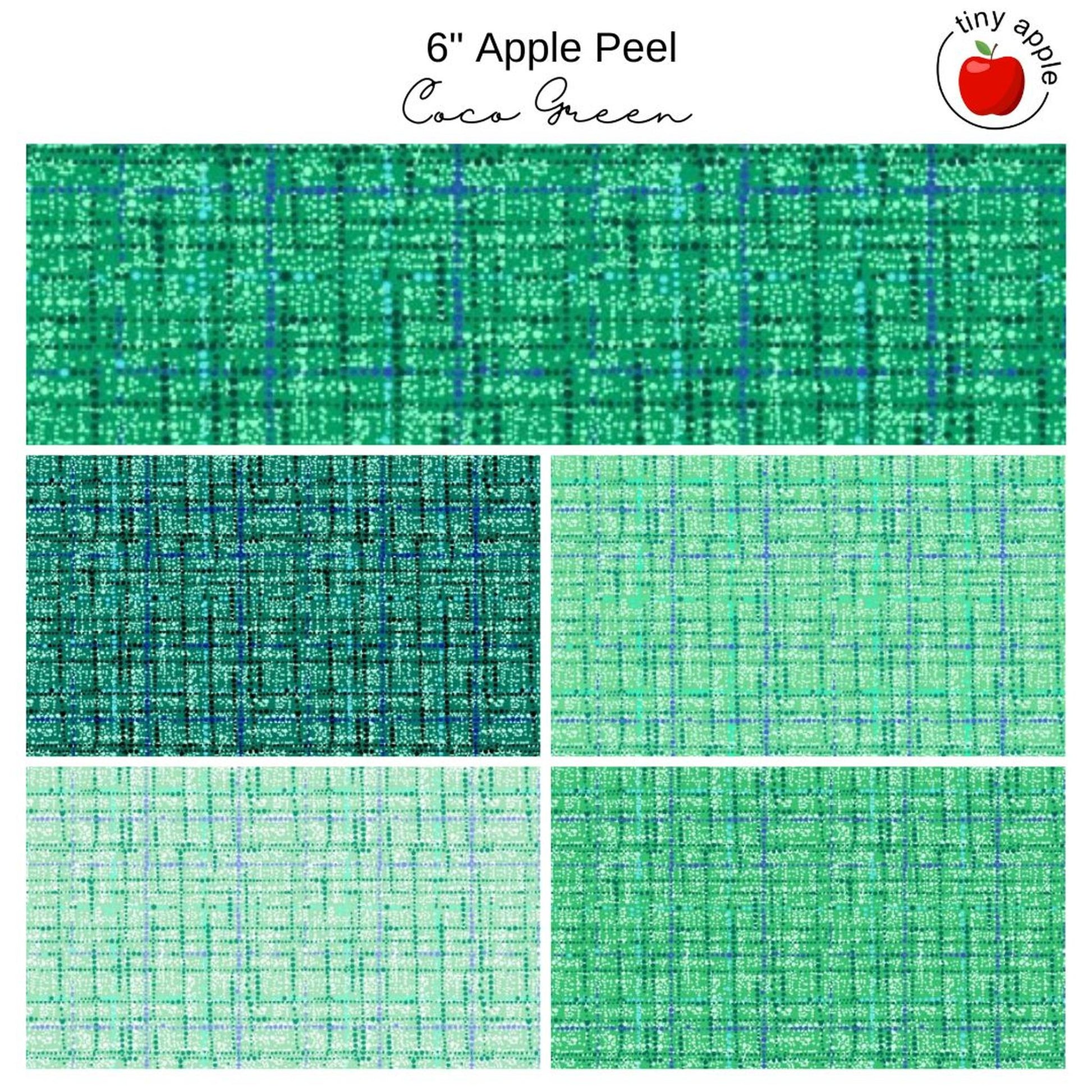 6" Apple Peels (5) - Coco Green