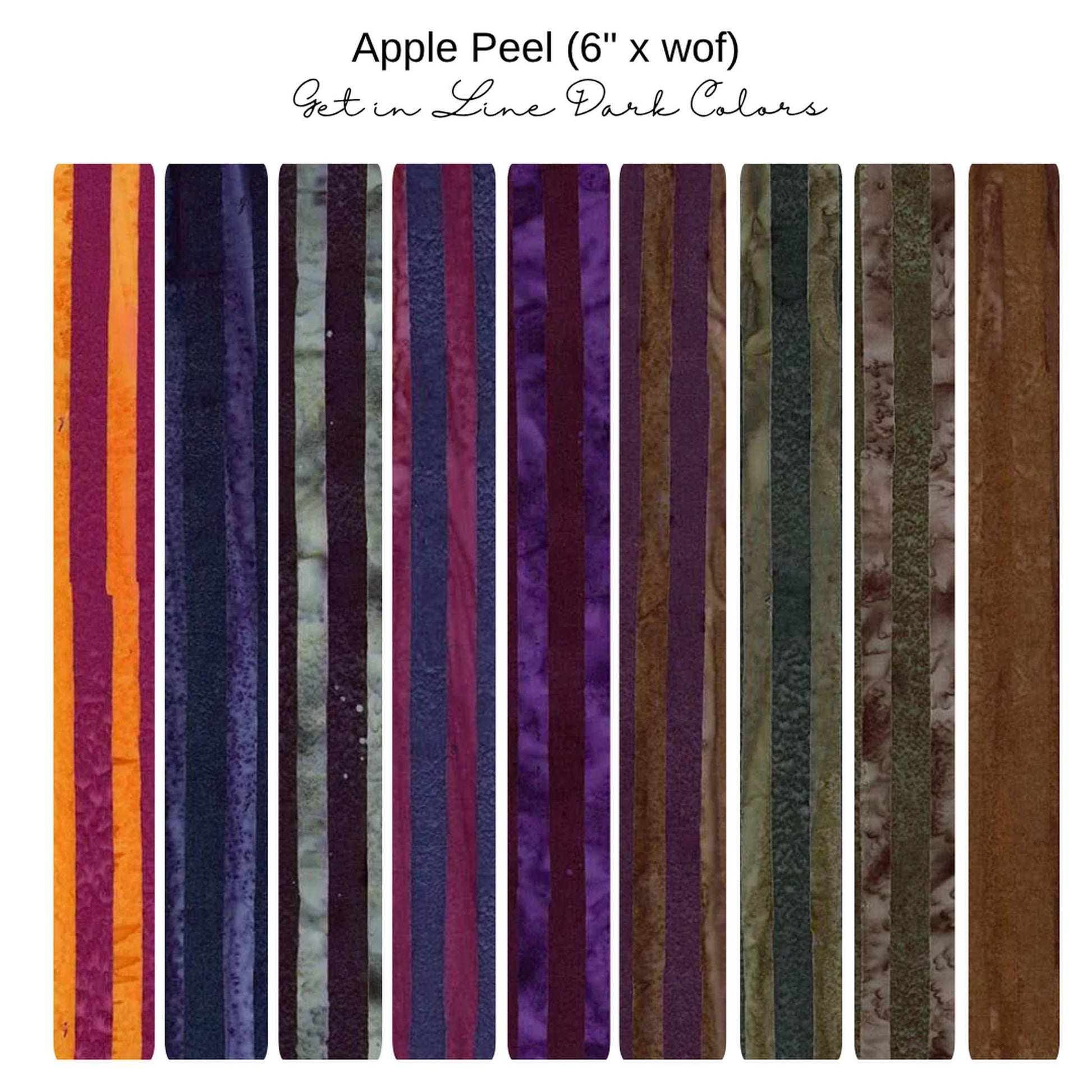 6" Apple Peels (9) - Get in Line - Dark Tones