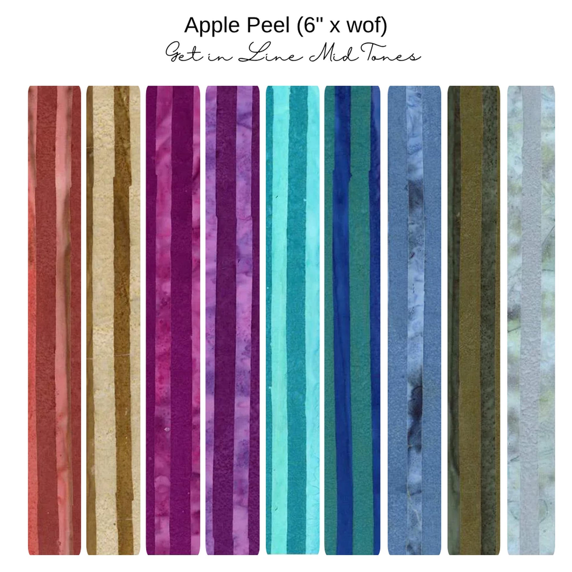 6" Apple Peels (9) - Get in Line - Mid-Tones