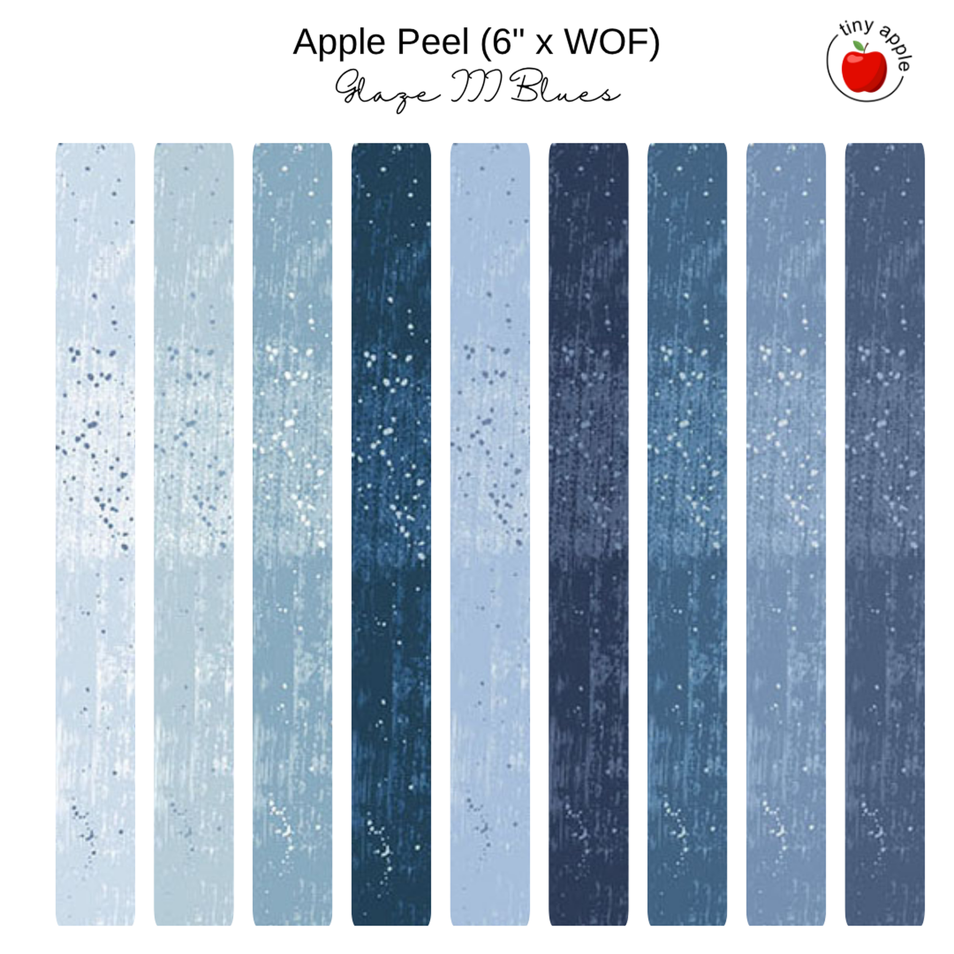 6" Apple Peels (9) - Glaze III Blue