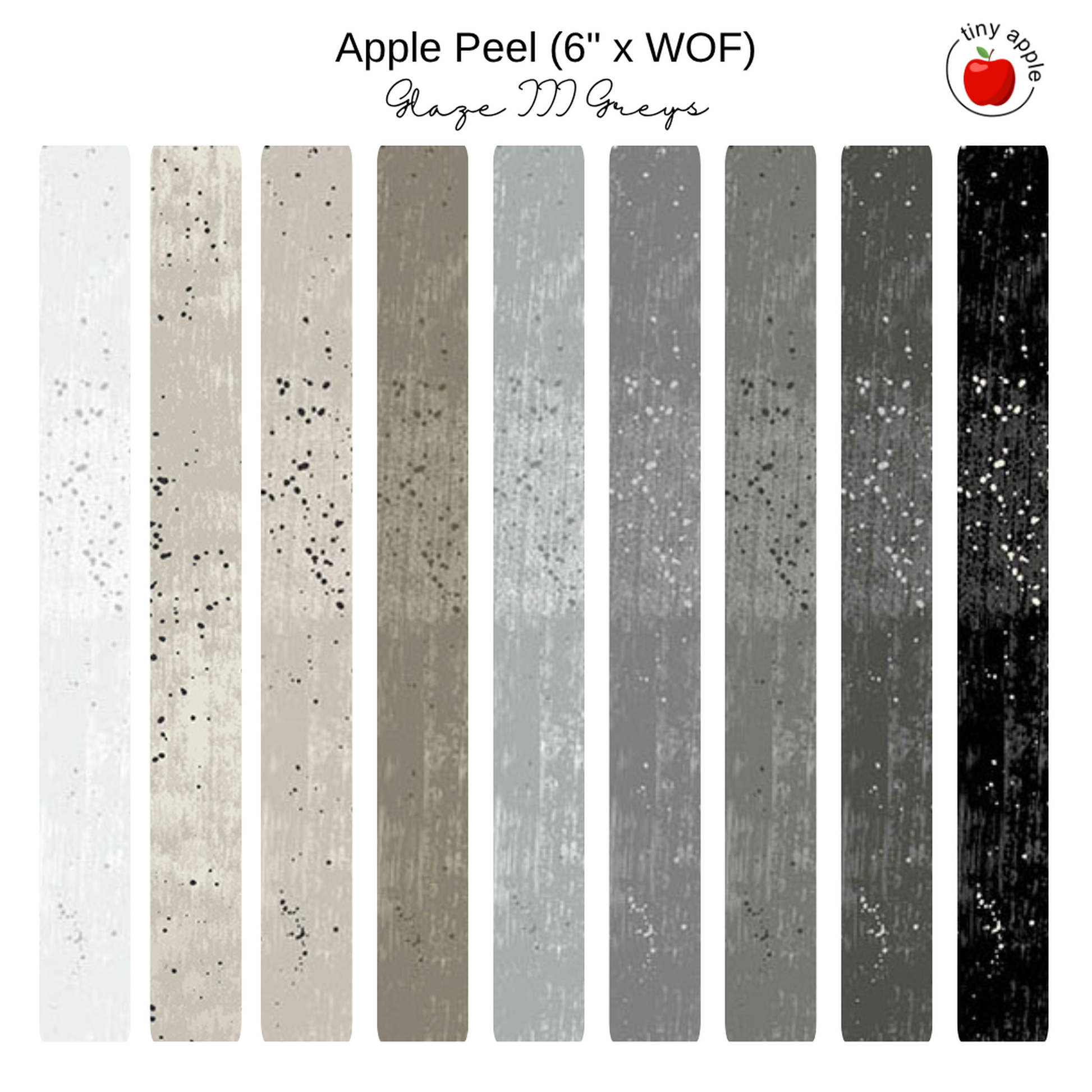 6" Apple Peels (9) - Glaze III Grey