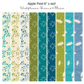 6" Apple Peels (9) - Wishflower - Green and Blue