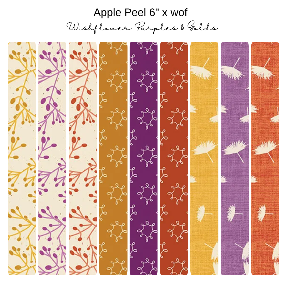 6" Apple Peels (9) - Wishflower - Purple and Gold