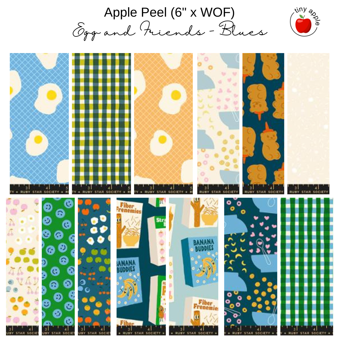 6" Apple Peels (13) - Egg and Friends - Blue