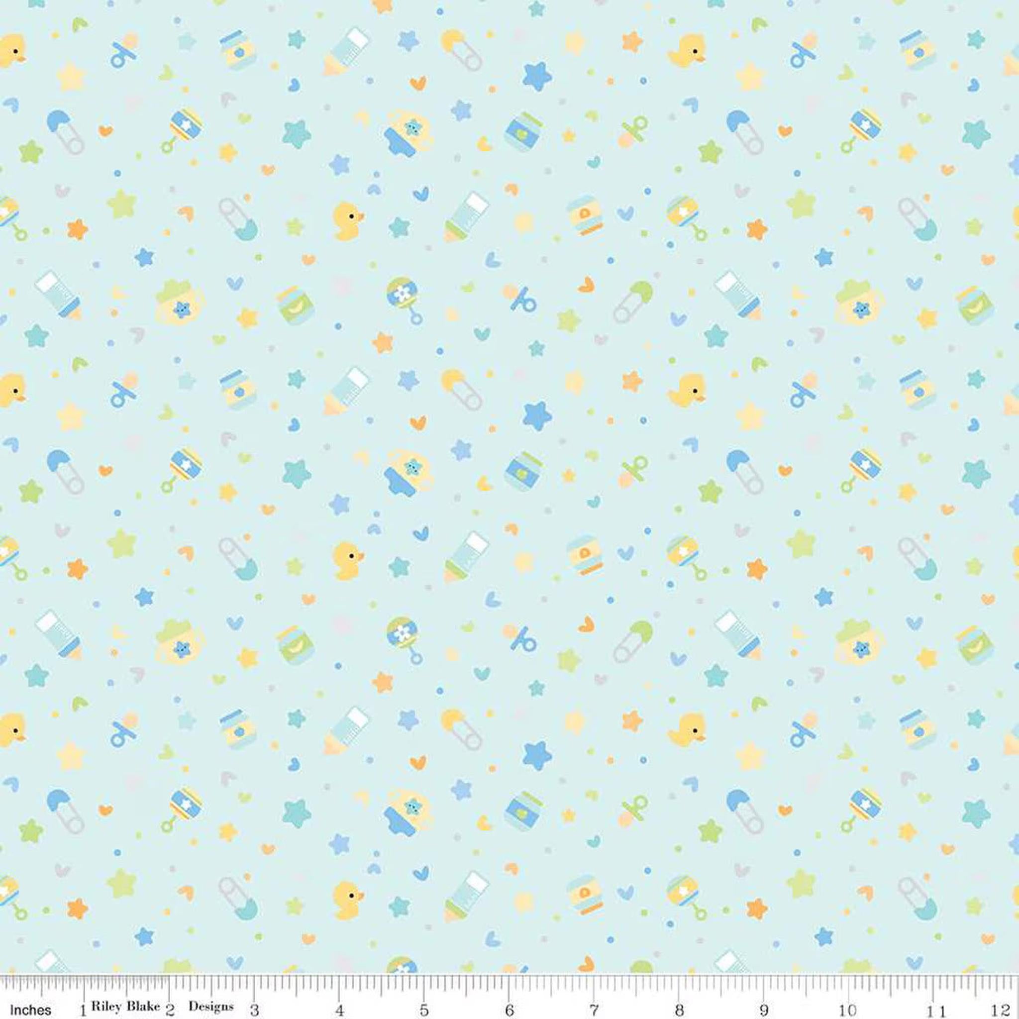 Designer Flannel by Doodlebug Design - Binkies And Bottles: Sky