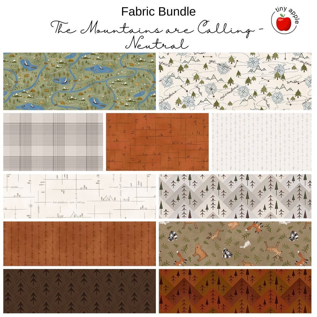 Fat Quarter Bundle (11) - The Mountains are Calling Neutral