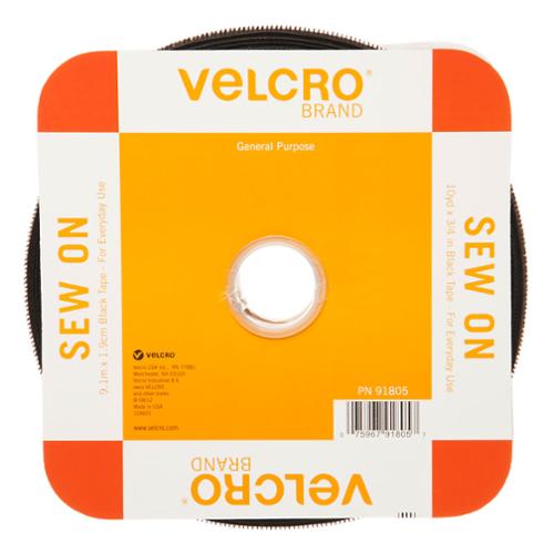 3/4" Black Velcro (per inch)
