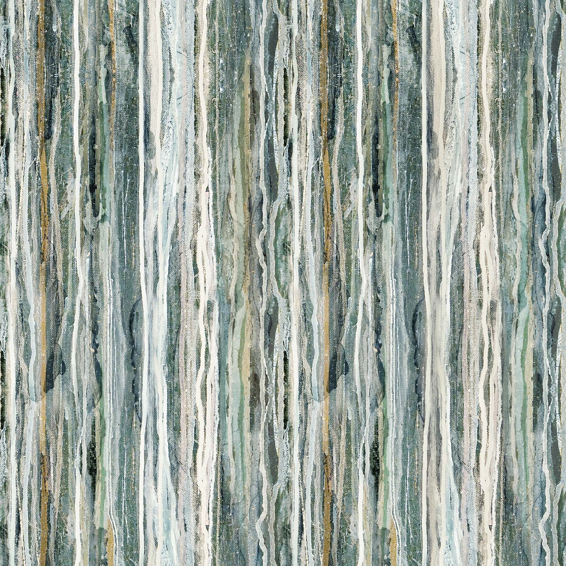 Lone Wolf by Deborah Edwards - Stripe - Blue Green