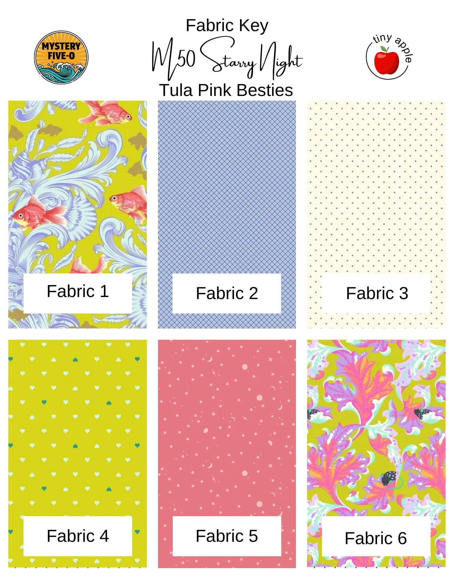 Fat Quarter Bundle (6) M50 | Tula Besties