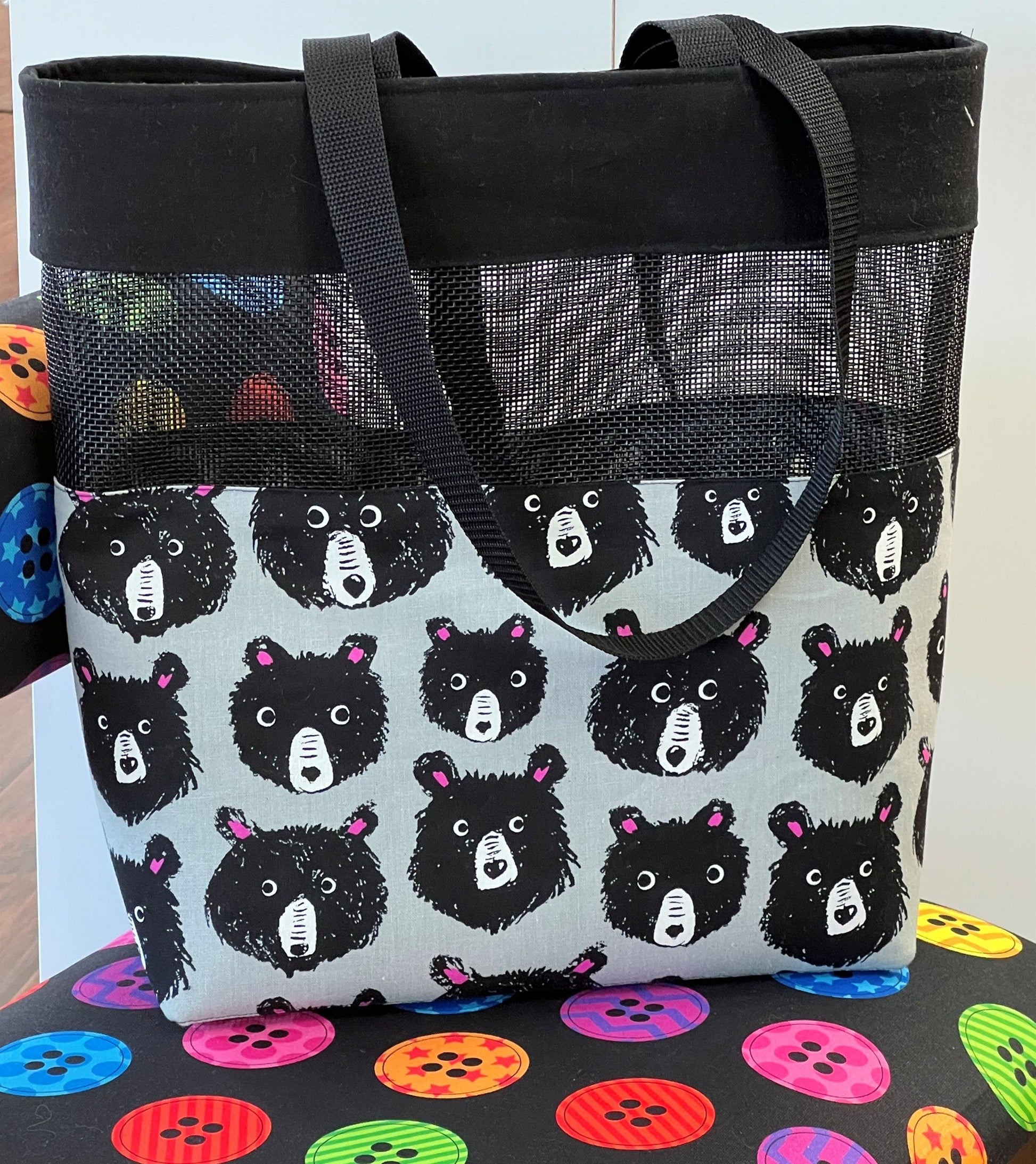 Kit: Vinyl Mesh Market Bag - Canvas Bears Steel